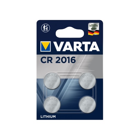 Varta 6016101404 - 4 szt. Bateria litowa guzikowa ELECTRONICS CR2016 3V